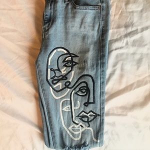 711 skinny levi jeans (customized)